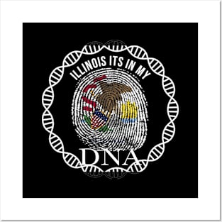 Illinois Its In My DNA - Illinoisan Flag - Gift for Illinoisan From Illinois Posters and Art